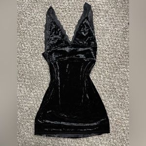 Free people velvet black mini dress